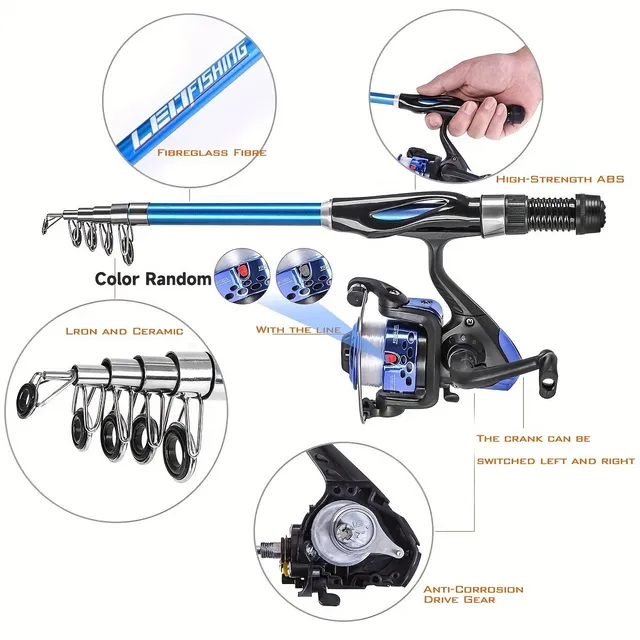 Light Telescopic fishing rod and winch - Complete set with bag - Ideal for young and early fishermen