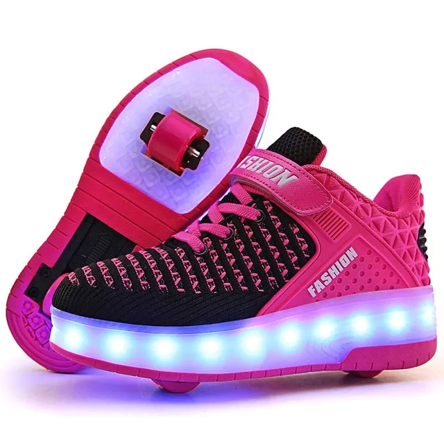 Luxury glowing shoes with wheels