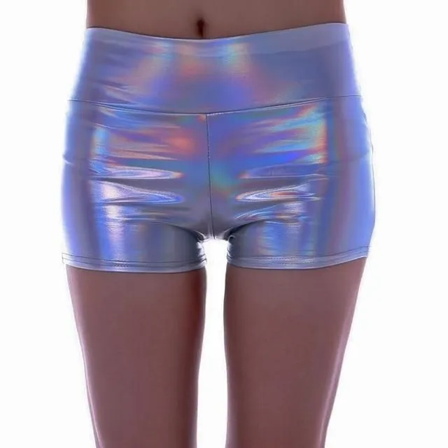 Metallic pole dance shorts