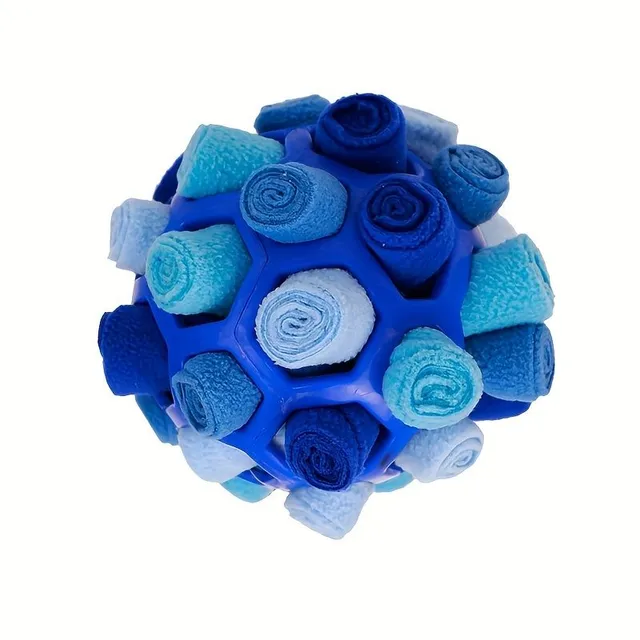 Interactive ball toy for dogs with treat dispensing, whistling and teeth cleaning function