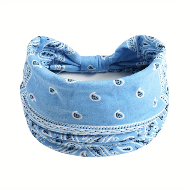 Women's boho headband with paisley pattern - stretchable and elegant for sport and common wearing