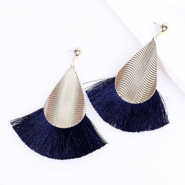 Women's hanger earrings with tassel G580