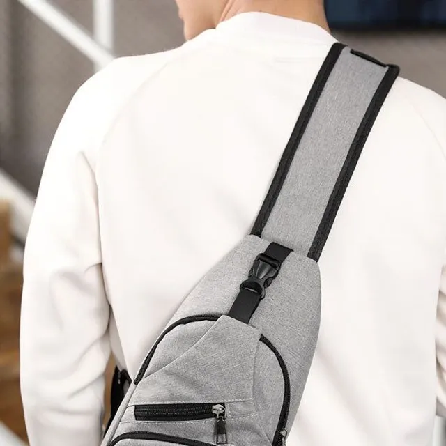 Męska torba na ramię z portem USB - 3 kolory