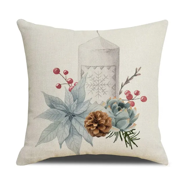 Christmas pillowcase with simple printing - linen pillowcase