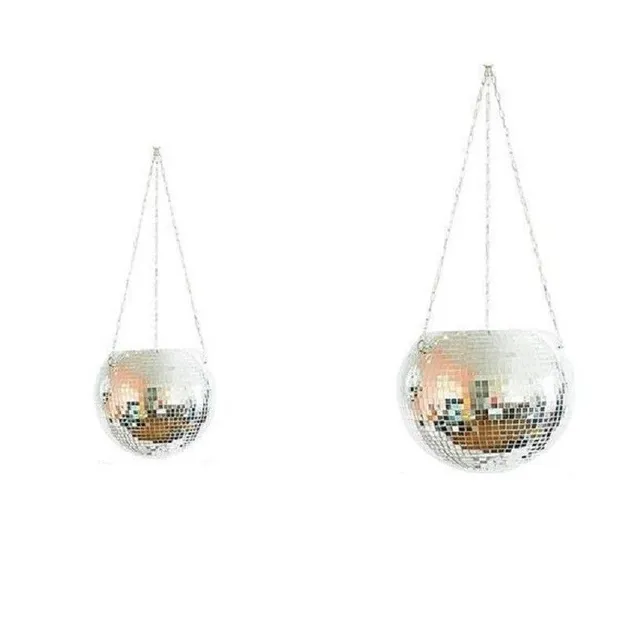 Hinged flower pot disco ball 2 pcs