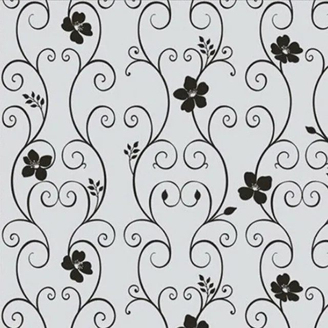 Self-adhesive protective window foil with floral pattern