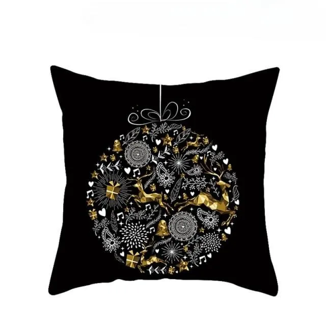 Black pillowcase with Christmas motif