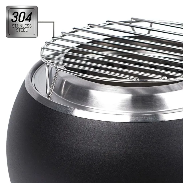 Grill for charcoal, pellets and wood - portable grill for garden, camping and fireplace