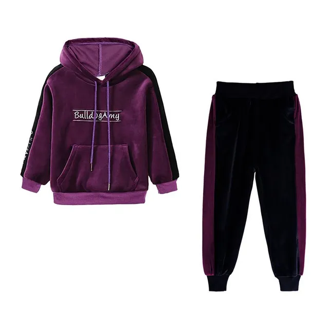 Girls warm velvet tracksuit