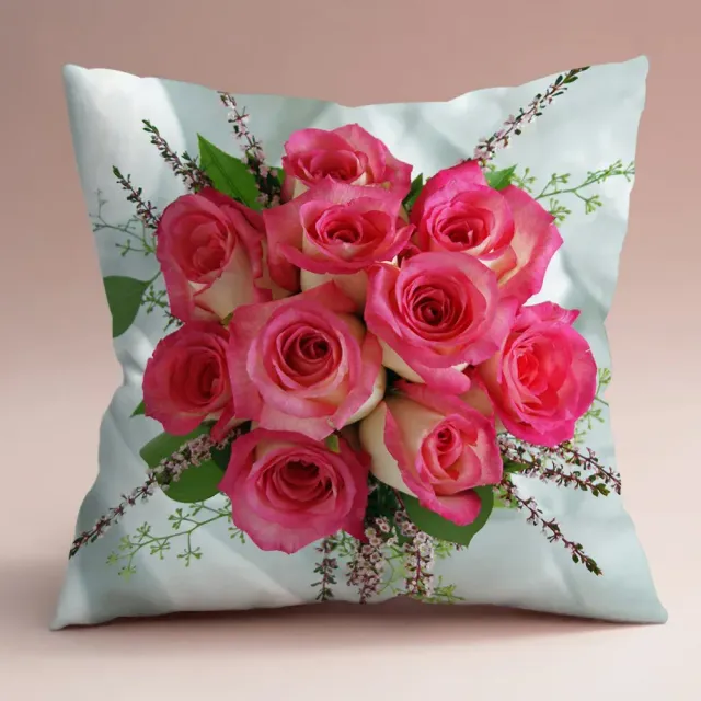 Gentle pillowcase with flower motif 45 x 45 cm