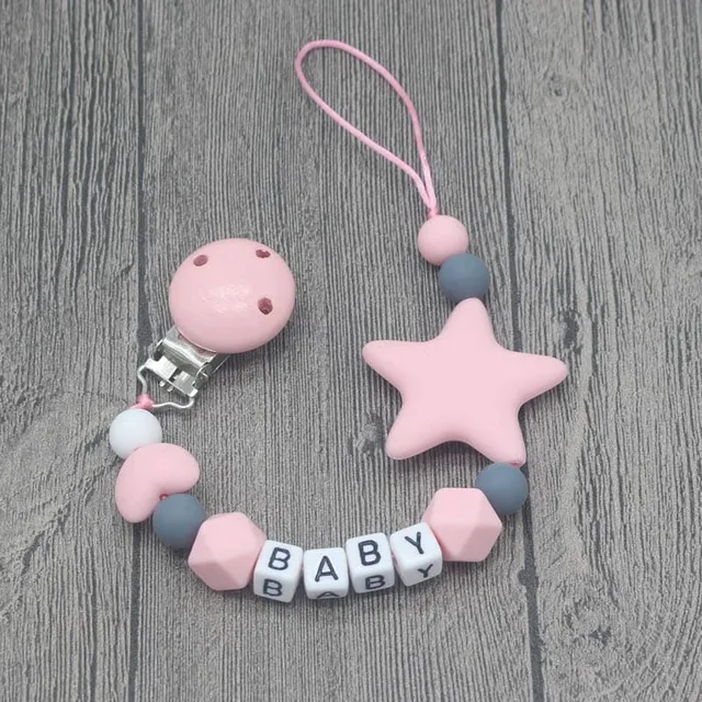 Silicone pacifier necklace with clip