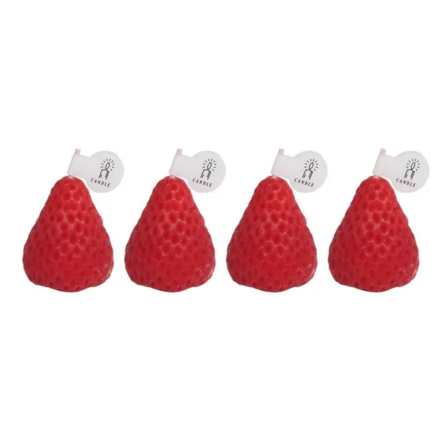 Decorative scented candles strawberry 4 pcs