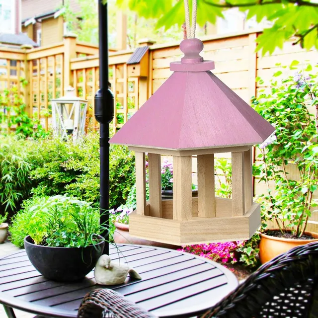 Wooden cute bird feeder