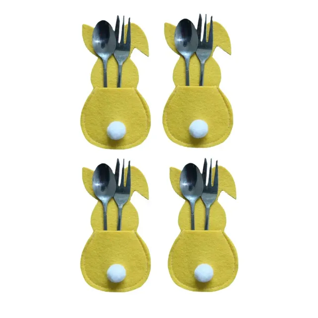 Set of cute cutlery cases - fillet material, 4 pieces in set, more color variants