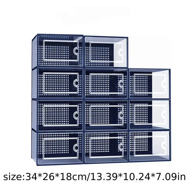 12 ks Priehľadné boxy na topánky, zostaviteľné veľké boxy na tenisky a plátené topánky, ideálne ako darček