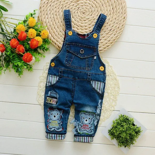 Children's denim trousers with laclo