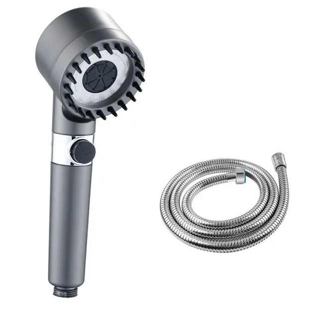 High pressure shower head with filter and 3 water intensity modes