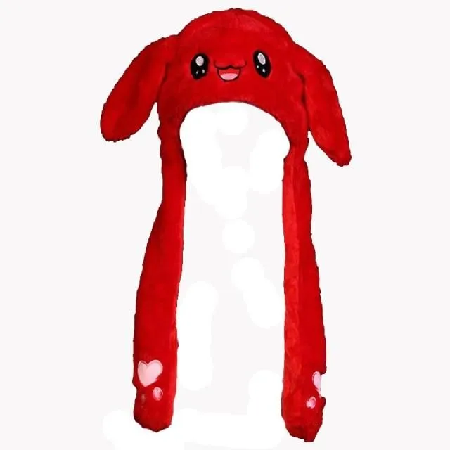 Dievčenská čiapka s plyšovým zajačikom red-rabbit one-size