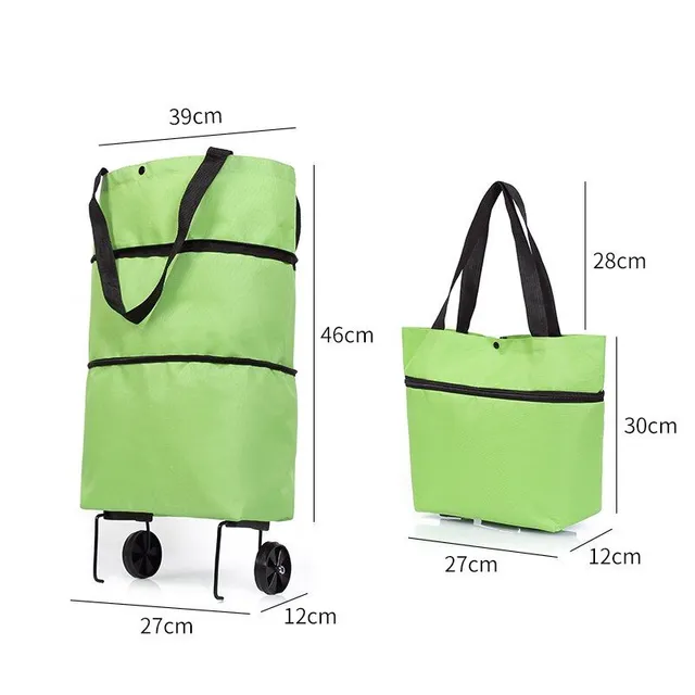 Foldable shopping trolley and bag