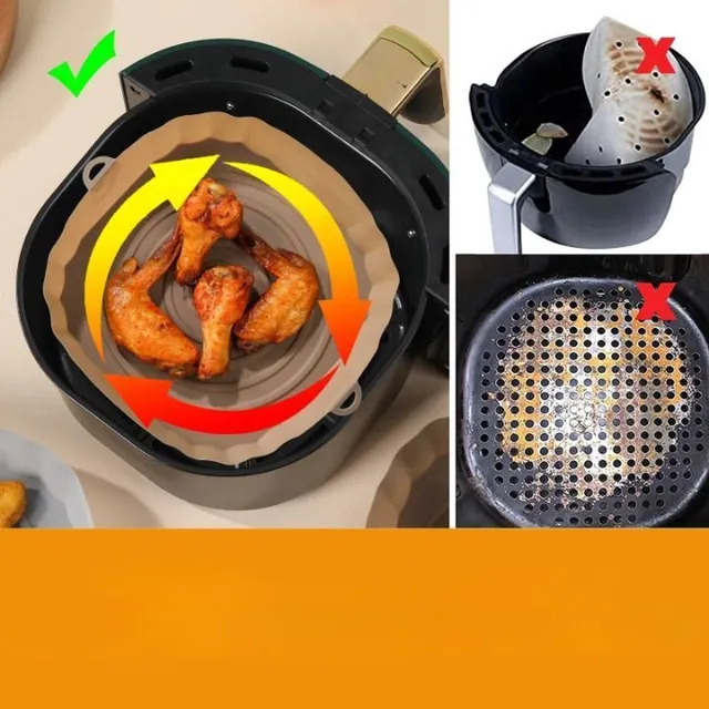 Silicone hot air fryer aid for easy and quick cleaning Wright
