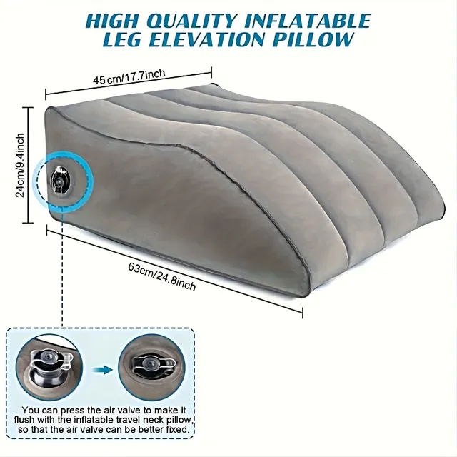 1 piece inflatable foot pillow for relaxation and leg lift