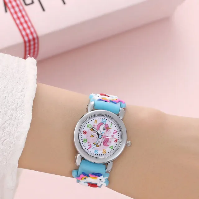 Baby cartoon watch with unicorn - cute 3D watch for boys, girls and children