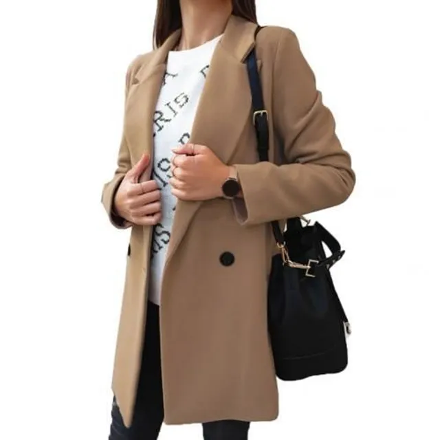 Women's elegant coat Clare khaki m