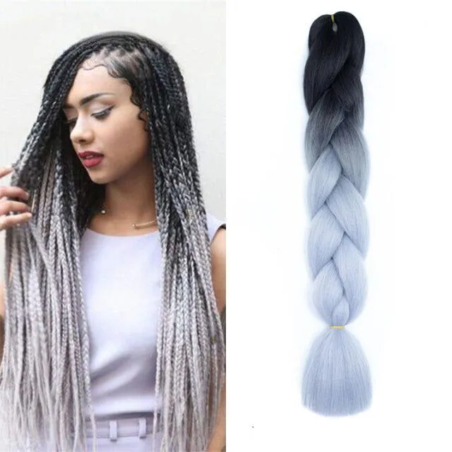 Ombre kanekalon hair on braids - more variants