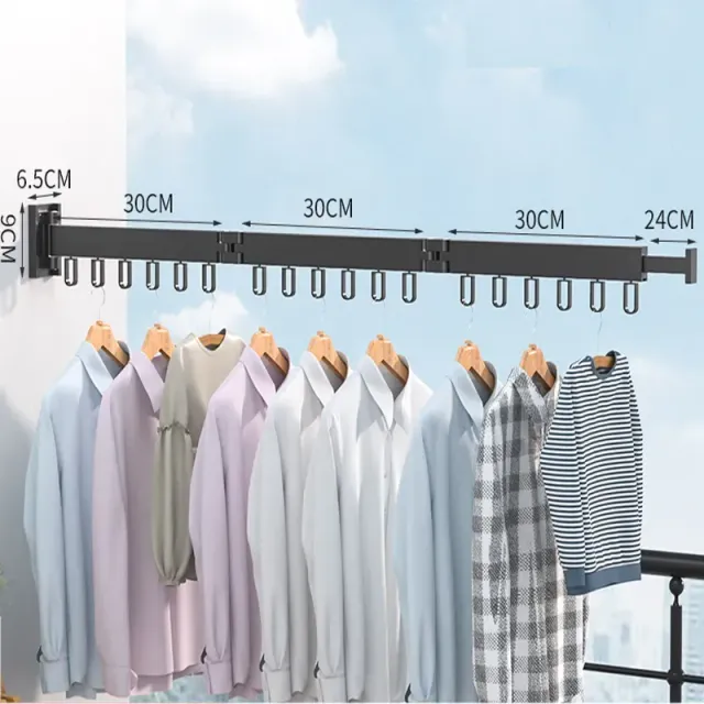 Retractable Cloth Drying Rack Folding Clothes Hanger Wall Mount Indoor Amp Outdoor Space Saving Home Laundry Clothesline