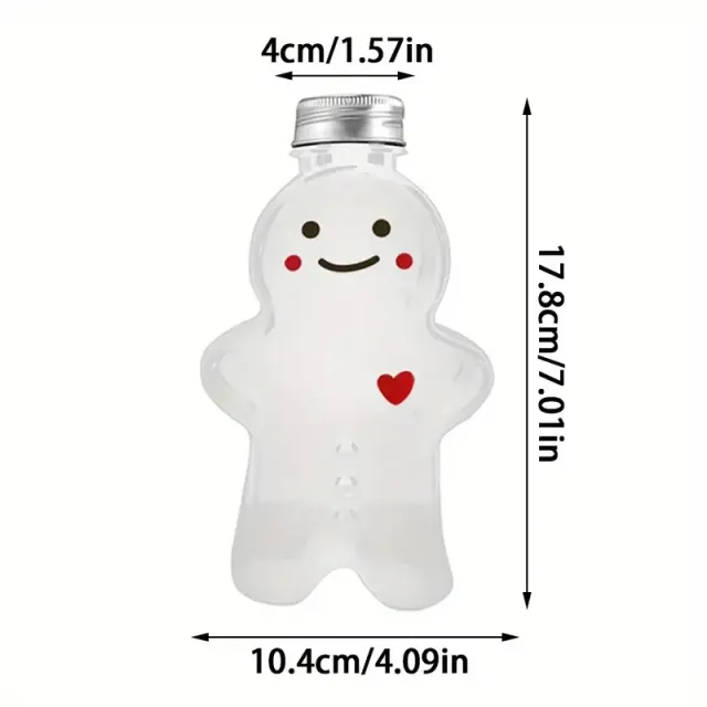 1 piece 500 ml Christmas gingerbread man repeatedly usable plastic bottle for water, juice, milk