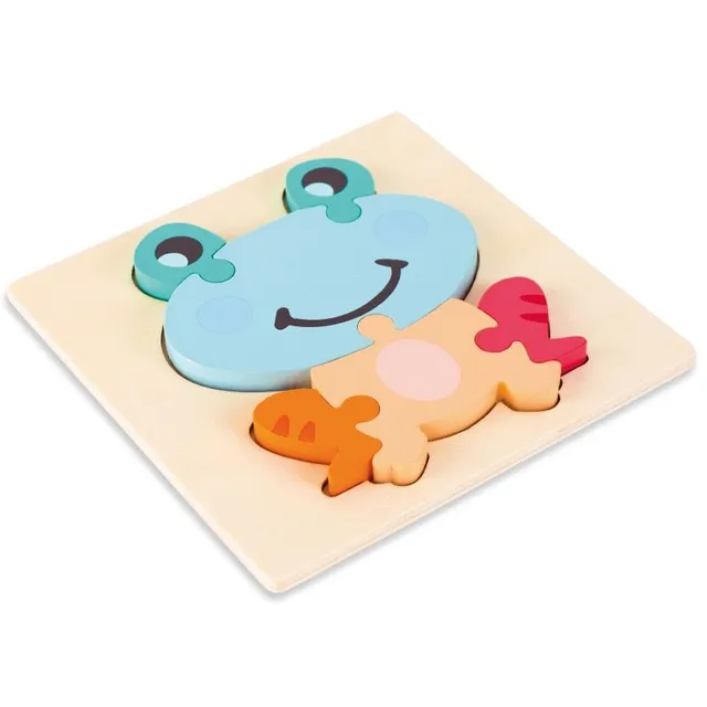 Wooden educational children's puzzle with animals