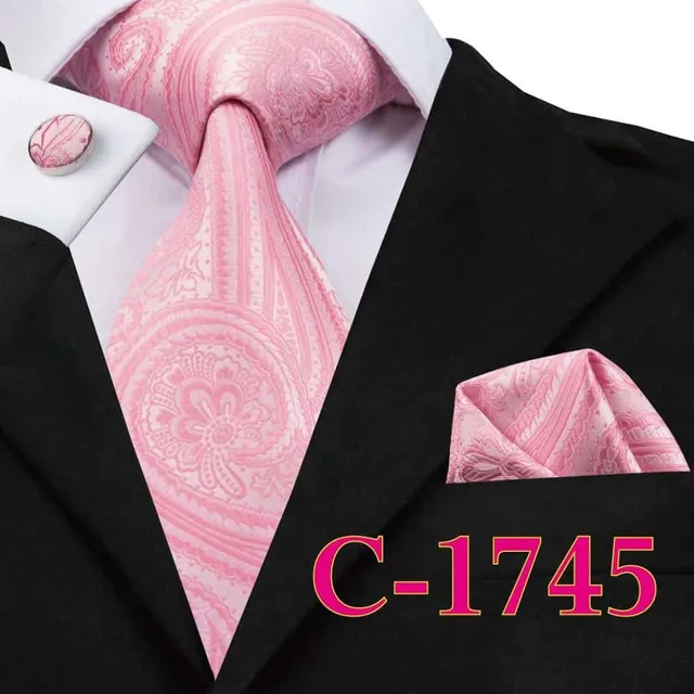 Men's luxury set with pattern | Tie, Handkerchief, Cufflinks