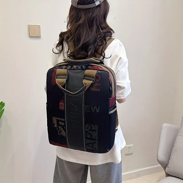 Ladies' anti-theft backpack with large capacity and fashion printing