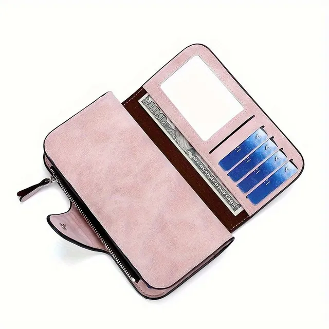 Retro minimalist short wallet, single-color credit card case, multi-card case