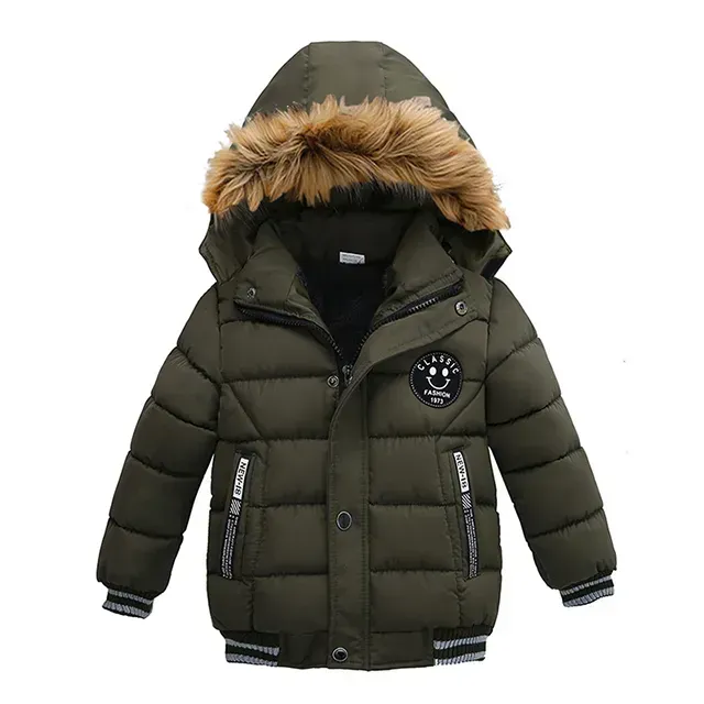 Veste d'hiver en laine pour enfants avec capuche - Différentes couleurs