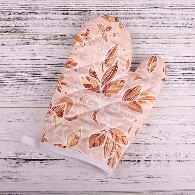 Kitchen gloves with floral pattern