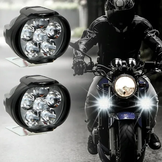 Set 2 lumini LED frontale pentru motocicletă