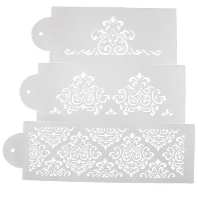 Decorating stencil set with ornament 3 pcs