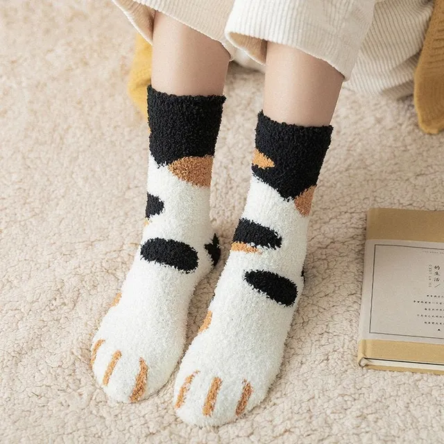 Teplé ponožky s tlapičky