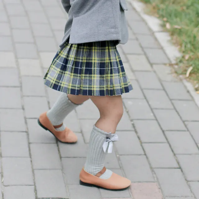 Dívčí dlouhé ponožky s mašlí