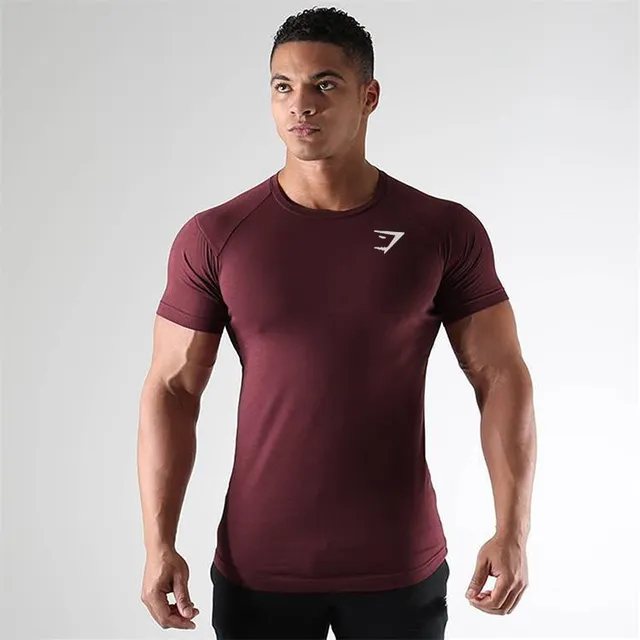 Tricou de fitness pentru bărbați cu mâneci scurte Shark