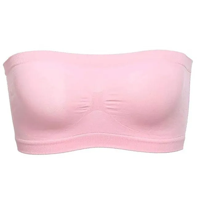 Women's single color fitness bra without strap Pink