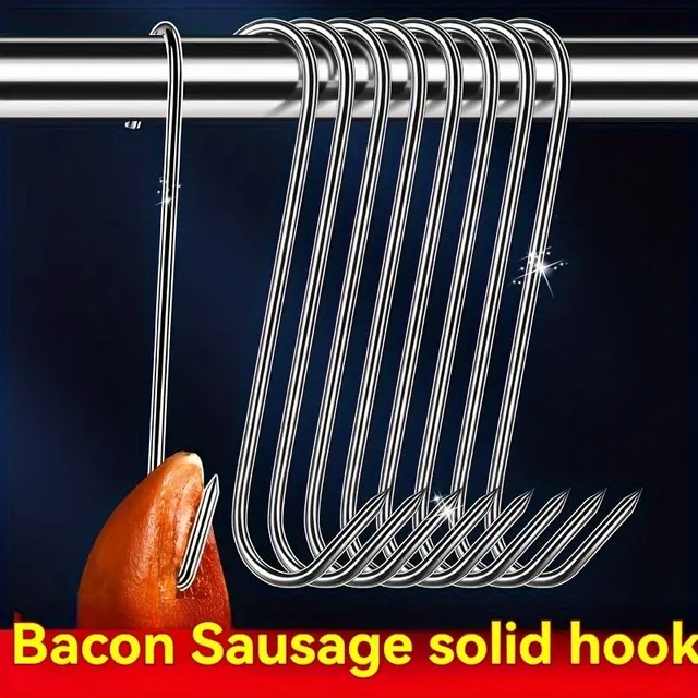 20 pieces meat hooks of stainless steel butcher for hanging beef, bacon, ham and duck