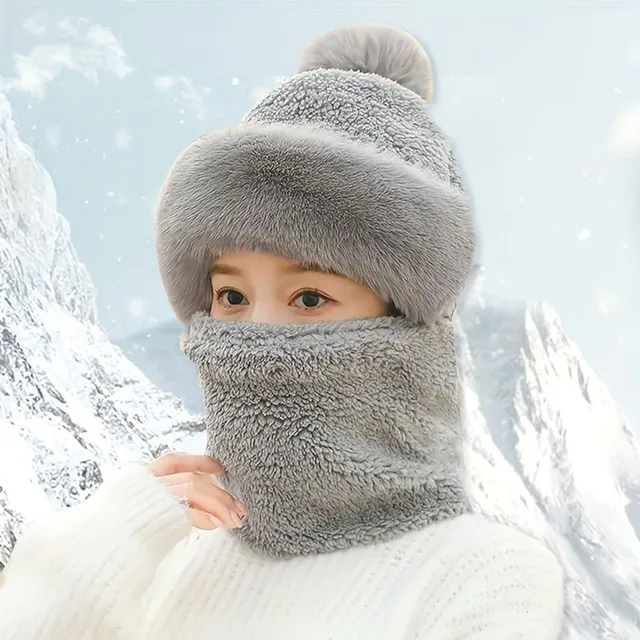 Warmed cap, mask and neck neck neck brace for motorcycles, outdoor sports and winter activities
