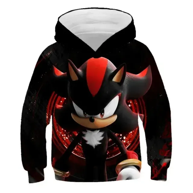 Detská unisex mikina s kapucňou a motívmi 3D tlač ježko Sonic