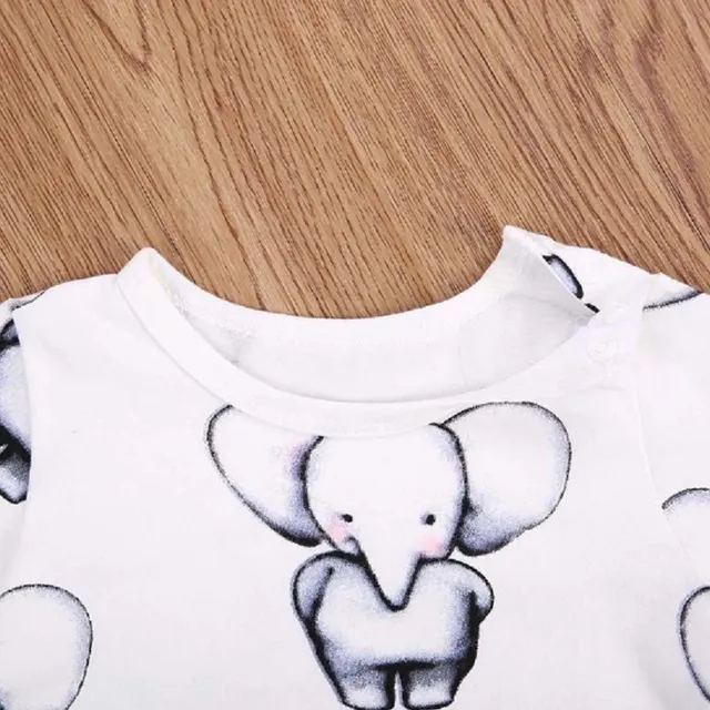 Combinezon pentru bebeluși cu imprimeu de elefanți