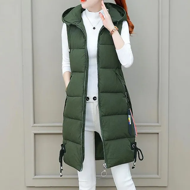 Luxury long winter vest Nina