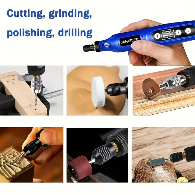 A versatile set of rotary tools, 5 adjustable speeds, with flexible shaft, for various DIY and craft projects