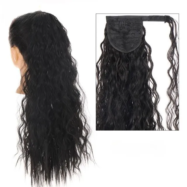 Women's long synthetic hair extensions for thickening hair