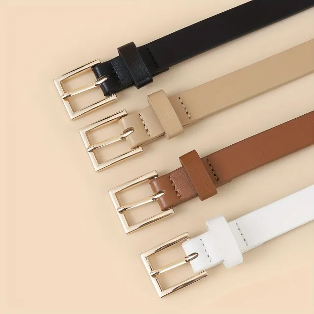 4x leather strap with square buckle, retro style